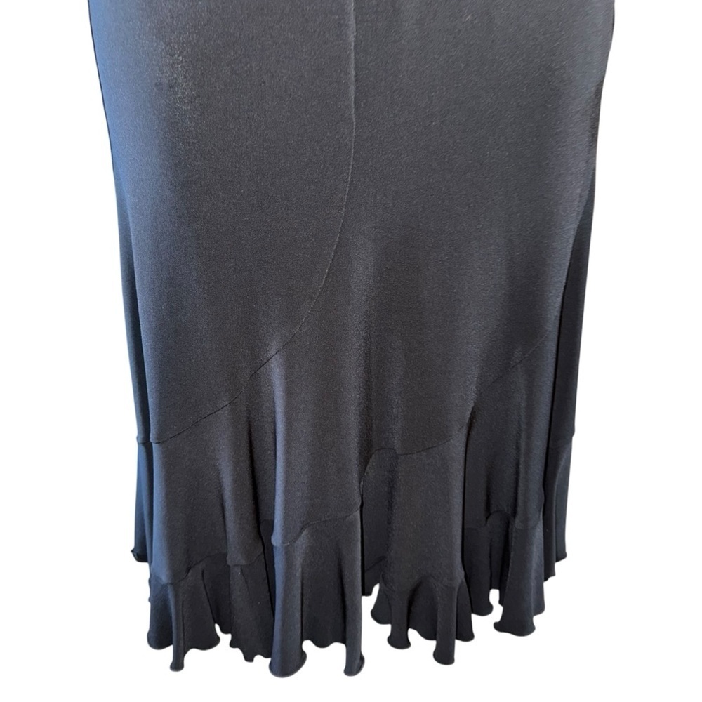 Joseph Ribkoff Black Ruffle Collar Top Sz 4 Trumpet Skirt Sz 8 2pc Set Chic - Picture 6 of 10